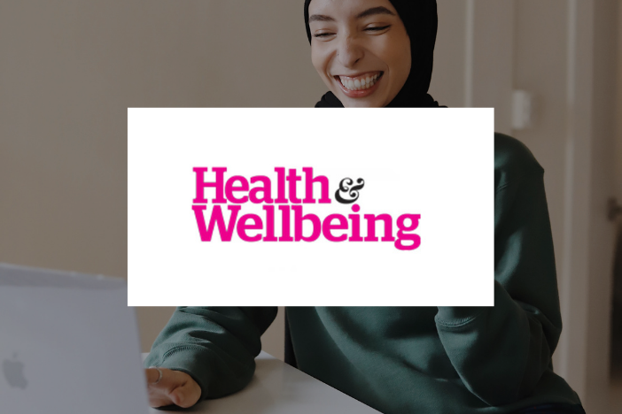 Younger woman profile photo with Health & Wellbeing logo imposed
