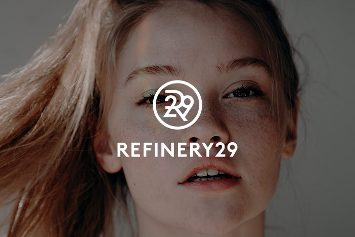 Younger woman profile photo with Refinery 29 logo imposed