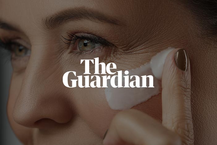 The Guardian feature on under-eye skincare routine Close-up of a woman’s eye with under-eye cream applied