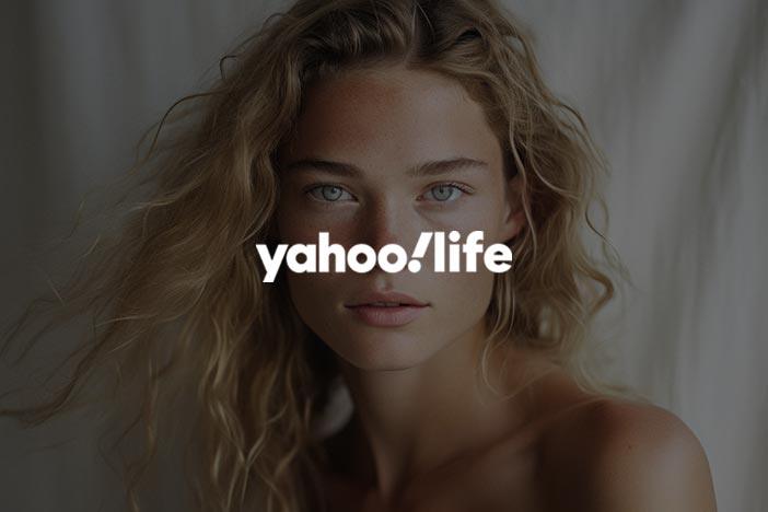Forehead taping with Yahoo! Life logo superimposed on top.