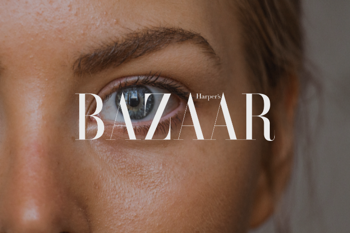 Younger woman profile photo with Harper's Bazaar logo imposed